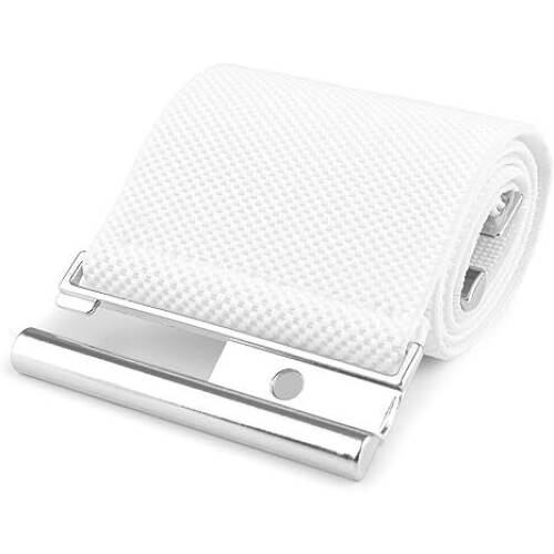 Eenvoudige brede elastische riem wit 2