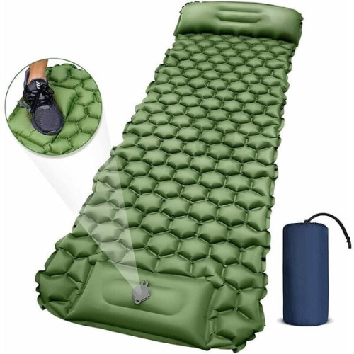 Matelas de camping gonflable ultra-léger avec oreiller, portable 2