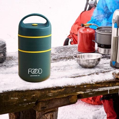 Thermos alimentaire à double paroi, 680 ml, vert foncé 1