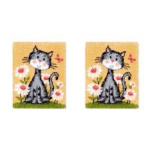2X Kits de Tapis de Crochet de Verrouillage Tapis de Fil de Crochet Bricolage Kit D'Artisanat D'Accrochage avec Motif de Couleur PréImprimé pour