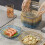 4 pcs. elegant patterned fruit bowl with gold rim 4