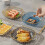 4 pcs. elegant patterned fruit bowl with gold rim 5