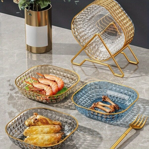 4 pcs. elegant patterned fruit bowl with gold rim 2