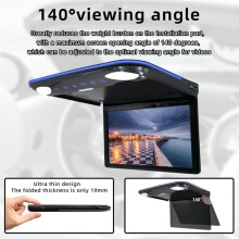 Monitor de Techo para Coche de 12,1 Pulgadas, Pantalla Ancha, Ultrafino, Abatible, Reproductor de Vídeo 1080P, Compatible con USB y .