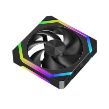 Ventilador de Chasis de Computadora, 12 V, 12 cm, 5 V, 3 Pines, ARGB, 4 Pines, PWM, Gran Volumen de Aire, 41,96 CFM/800-1800 RPM, Color Negro.