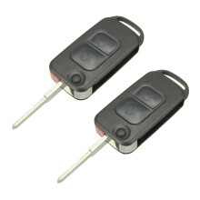2X 2 Button Flip Remote Key Case HU64 Blade FOB for   a C E S W168 W202 Car