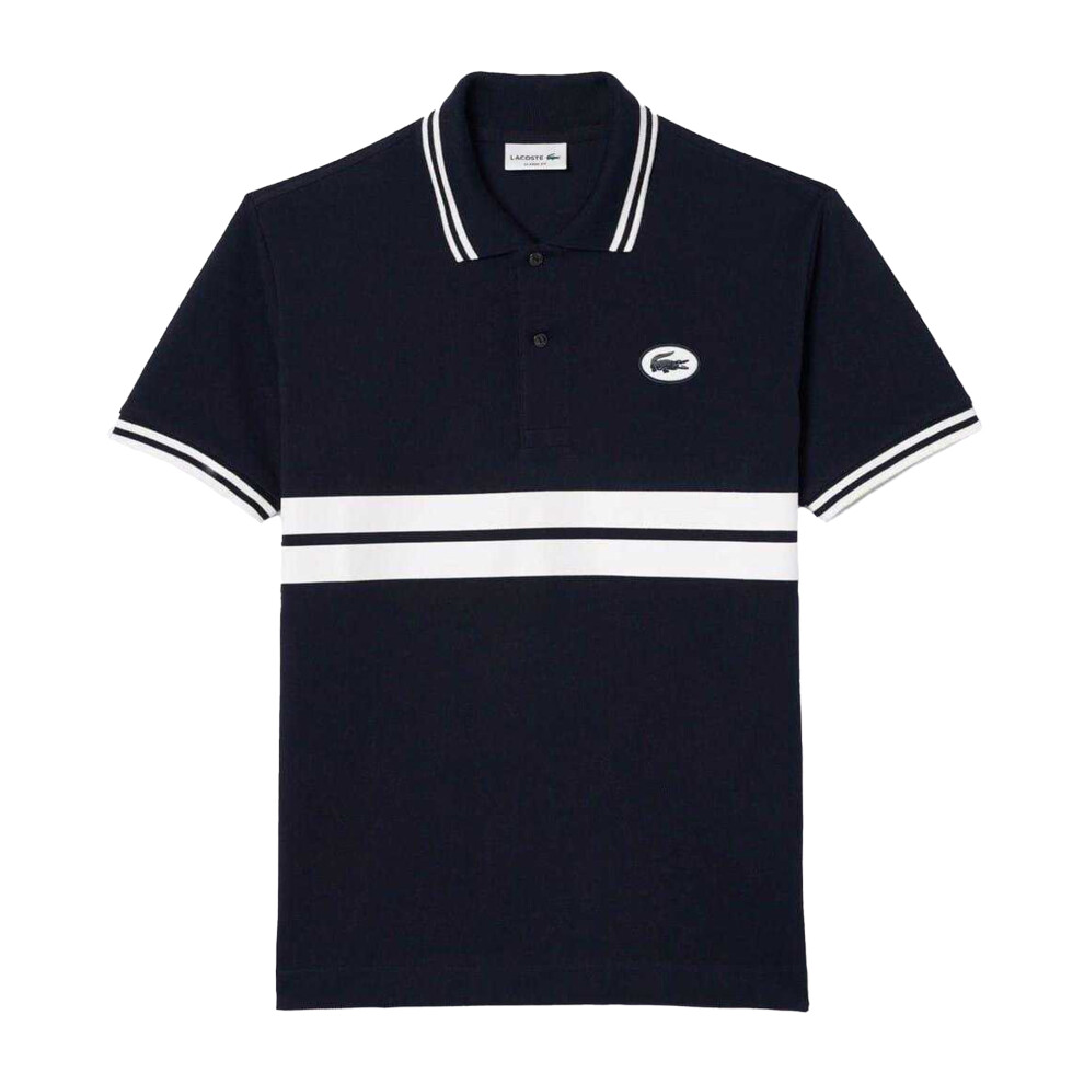 Lacoste (Xs, ) Mens Striped Premium Cotton Polo Shirt Black