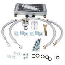 Kit Radiatore Raffreddamento Radiatore Olio Motore Moto 125 Ml Alluminio Argento per Motore Cb Cg