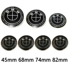 Full Set of BMW Full Black Boot Bonnet Badges Alloy wheel caps x7
