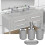 8 Pcs Plastic Bathroom Accessory Set,Bath Toilet Brush Accessories Set with Toothbrush Holder,Toothbrush Cup(Grey) 5