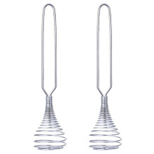 2X Fouet de Fil de Bobine de Ressort Melangeur A Main Batteur A Oeufs Outil en Acier Inoxydable