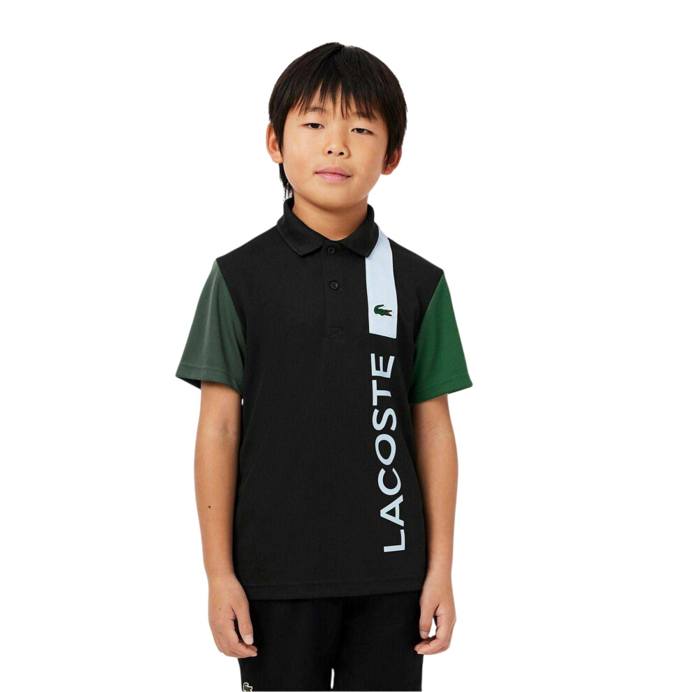Lacoste (14 Years, ) Boys Lettering Regular Polo Shirt Black