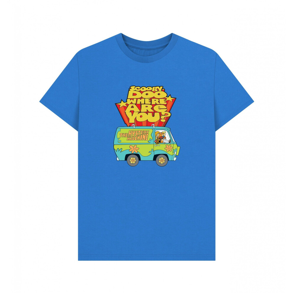 Scooby Doo (Xxl, Bright ) Unisex Adult Where Are You? T-Shirt Blue