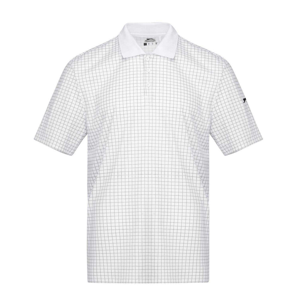 Slazenger (Xs, White) Mens Chequered Golf Polo Shirt