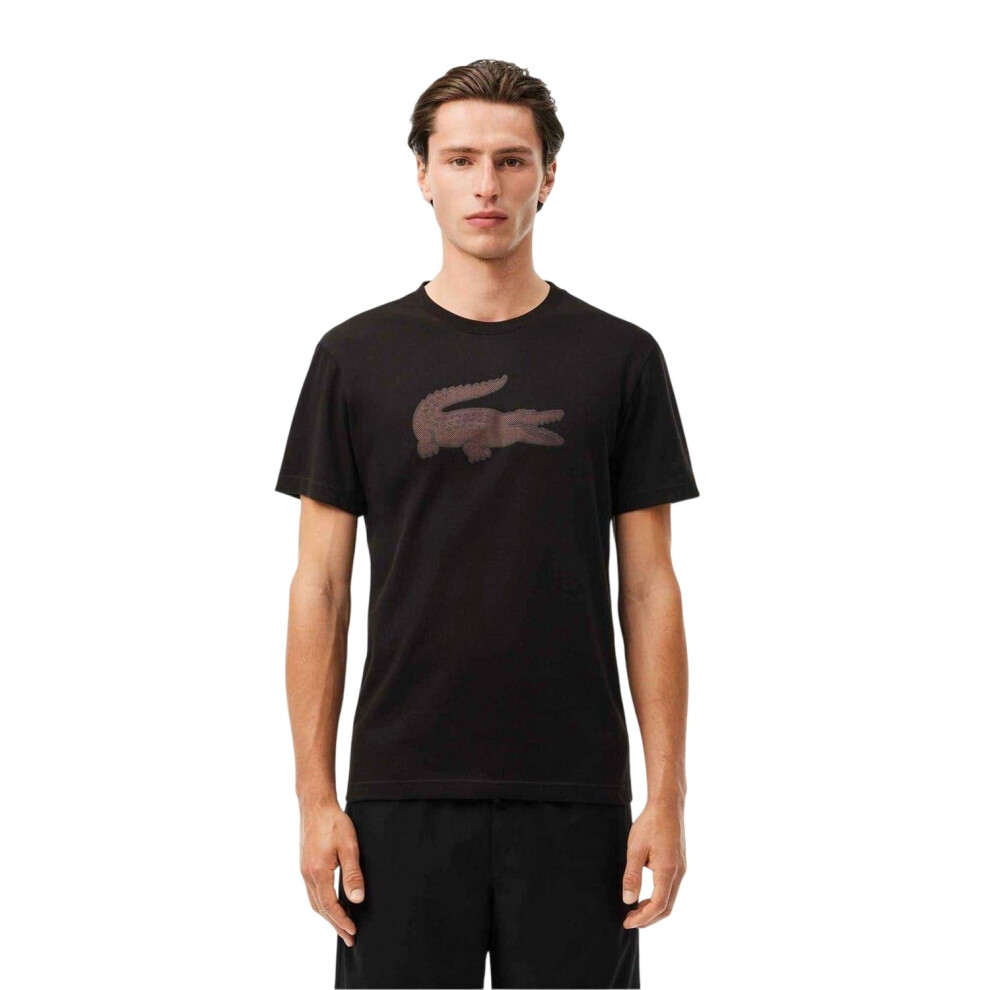 Lacoste (Xs, ) Mens Logo Quick Dry Regular T-Shirt Black