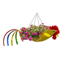Vaso da Fiori In Metallo Dalla Forma Squisita, Vaso da Fiori Colorato con Gallo, Fioriera Sospesa, Vasi da Fiori Decorativi da Giardino, L, e