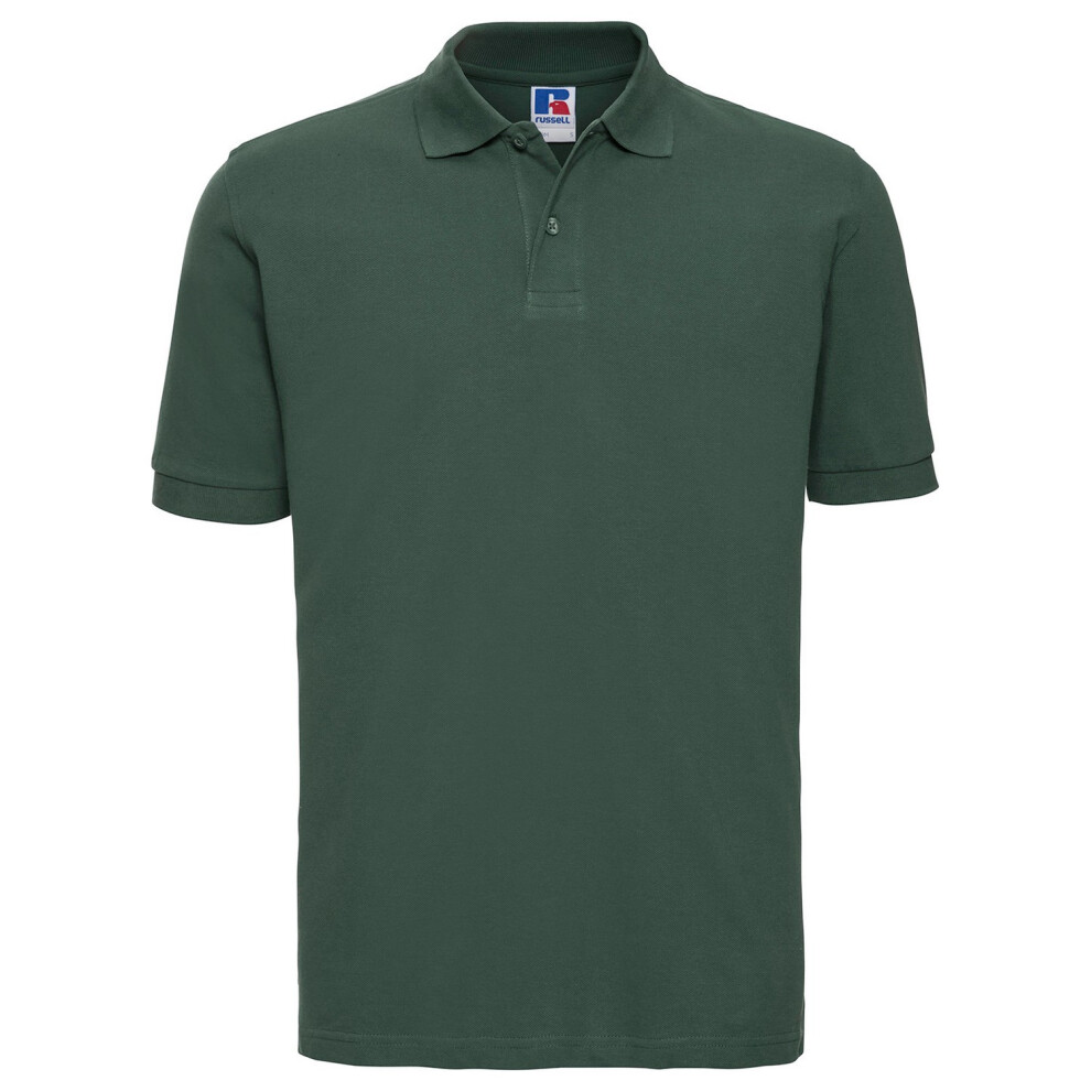 Russell (Xxl, Bottle ) Mens Classic Cotton Pique Polo Shirt Green