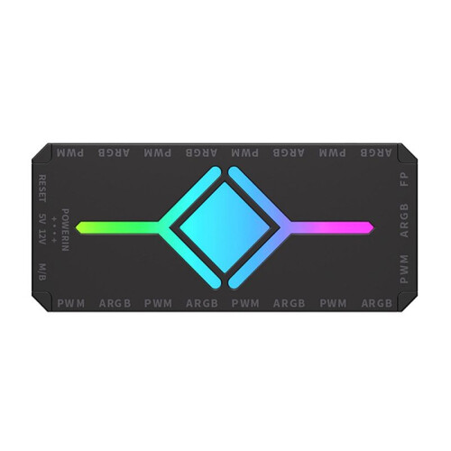 5V 3Pin ARGB Fan HUB Splitter Remote Controller con 4Pin PWM per PC Cooling SYNC CPU Cooler LED Light Strip Nero 1