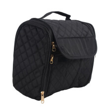 Toiletry Bag Travel Makeup Bag with Hanging Hook, Cosmetic Bag Make Organizer Case, Large Capacity Black