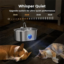 Pet Water Fountain Water Fountain Stainless Steel with Transparent Window Ultra Quiet Pet Water Feeder(UK Plug)