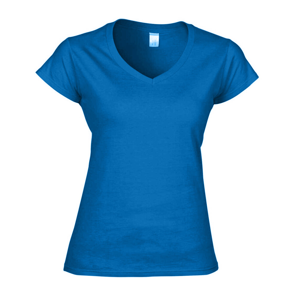 Gildan (Xxl, Royal ) Womens/Ladies Soft V Neck T-Shirt Blue