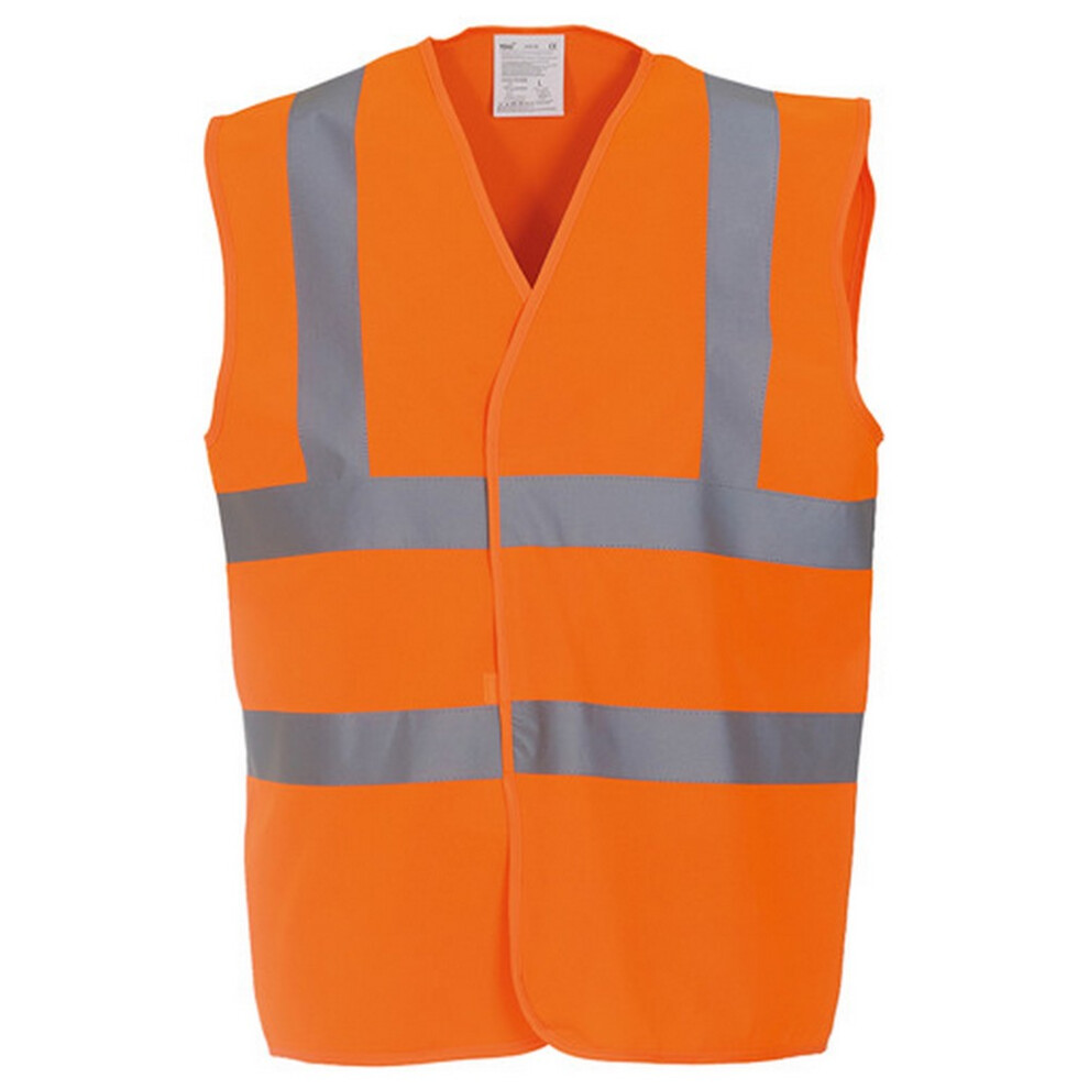 (3Xl, Hi Vis Orange) Yoko Unisex Premium Hi-Vis Waistcoat Vest / Jacket 5055747620849