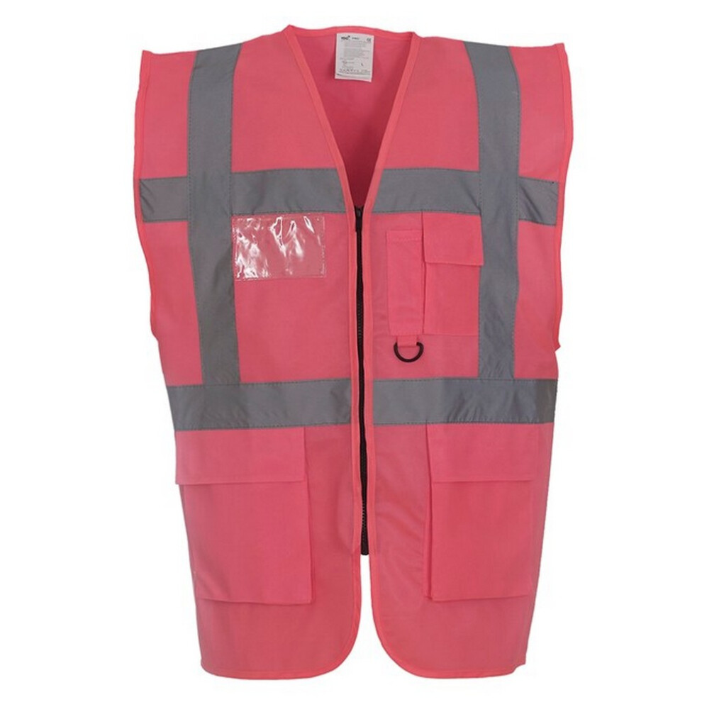 (3Xl, Pink) Yoko Unisex Adult Executive Hi-Vis Waistcoat 5063470395200