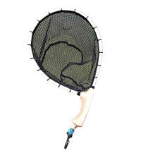Nylon Vliegvisnet, Houten Antisliphandvat, Forelgaasgereedschap, Visvangstschep, Netten met Gebogen Handvat