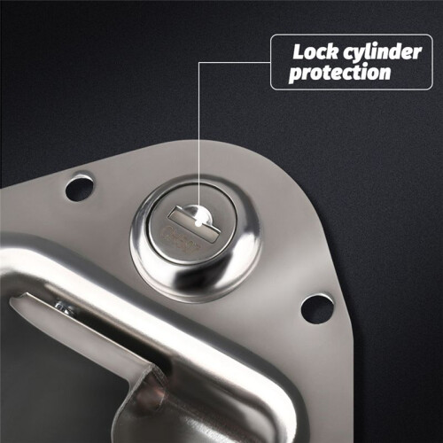 Trailer Toolbox Handle  with Lock Highly Tool Box  Paddle Lock 4-3/8Inch X 3-1/4Inch with 2 Key 4 Rivet 2