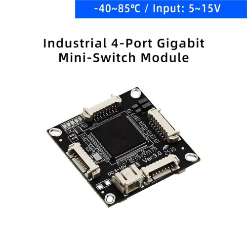 New 4 Port 10/100/1000Mbps  Network  Module 5-15V Embedded Ethernet  PCBA for UAVs and Robotics 1