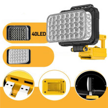 Cordless LED Work Light 120W 7200 Lumens with USB Charging Port for 20V Battery