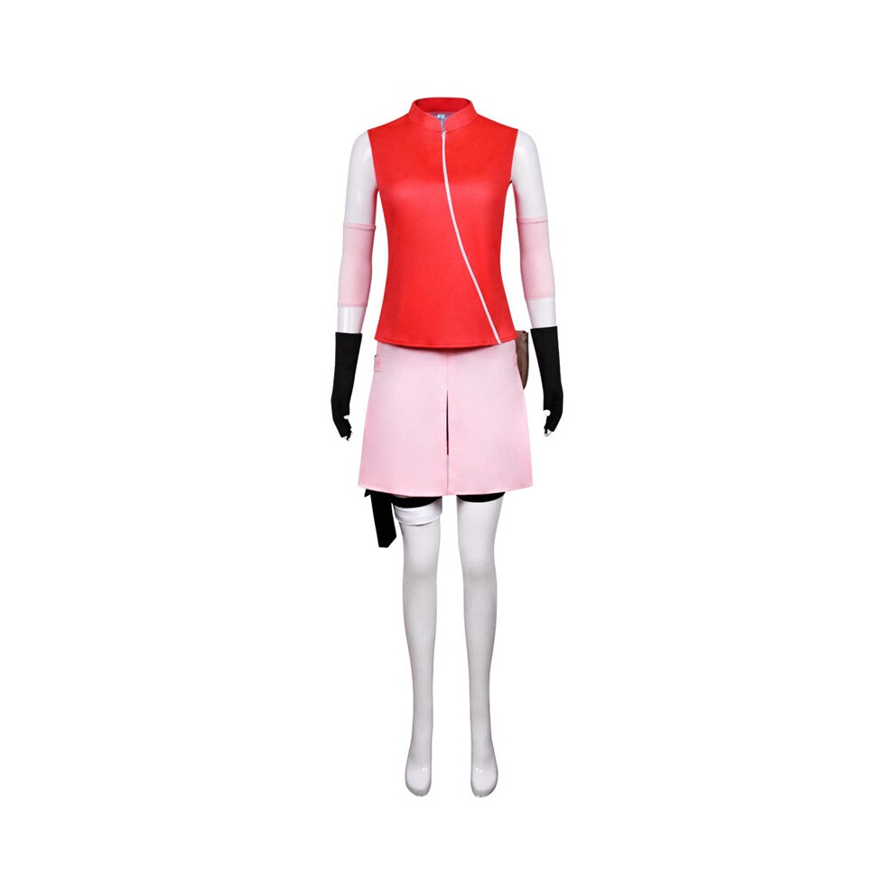 (XXXL) Sakura Haruno Inspired Cosplay Costume Women Plus Size Ninja Outfit Anime Character Convention Wear