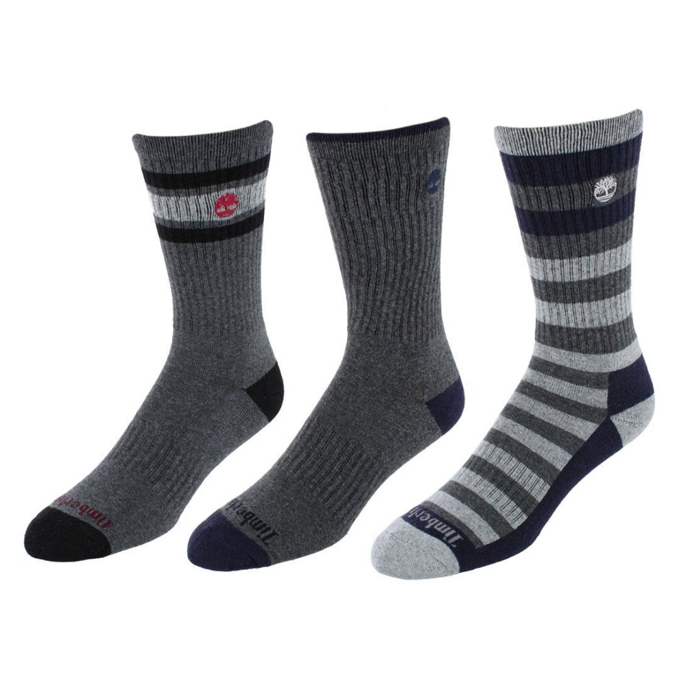 Timberland Men's Comfort Cushioned Cotton Blend Crew Socks (3 Pair Pack)