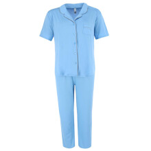 PJ Couture Women's Short Sleeve and Pants Notch Collar Pyjama Set