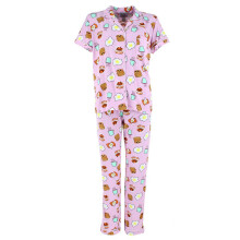 Mentally Exhausted Women's Breakfast Food Notched Collar Pyjama Set
