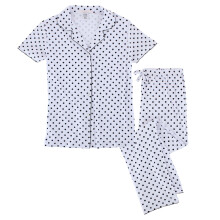 Gabriella Women's Notched Collar Polka Dot Pyjama Set