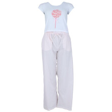 Not a Morning Person Women's Bow Baby Tee and Striped Pants Pyjama Set