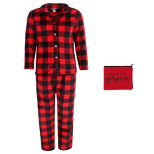 em & alfie Women's Buffalo Check Long Sleeve 3 Piece Pyjama Set