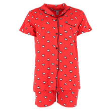 Joan Vass Women's Heart Sketch Short Sleeve Pyjama Set