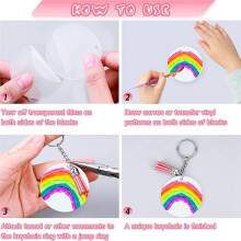 Acrylic Keychain Blanks Set,Clear Circle Acrylic Blank Bulk Tassels for DIY Keychain Earring and Project