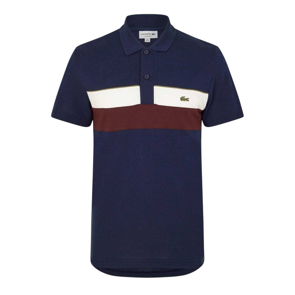 Lacoste (M, Navy) Mens Colour Block Polo Shirt Blue,Multicoloured
