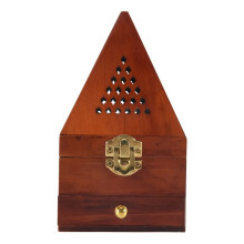 Wooden Agarwood Sandalwood Box Incense Burner Burner Antique Aromatherapy Burner Pyramid Hollow Incense Box