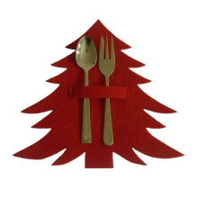 Red and Green Christmas Tree Cutlery Set Knife and fork Mat Table Decoration Items Home Convenience Supplies