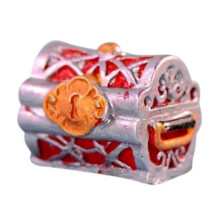 (1) Non-toxic Resin Golden Treasure Box Mini Fish Tank Ornaments Aquarium Treasure Box Decoration for Home Decoration