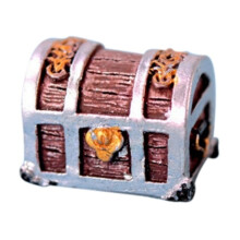 (4) Non-toxic Resin Golden Treasure Box Mini Fish Tank Ornaments Aquarium Treasure Box Decoration for Home Decoration