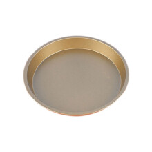 Round Pizza Mould Plate Pizza Pan Deep Tray Carbon Steel Non-Stick Mold Baking Oven Tool Baking Mould Tray 6In Gold