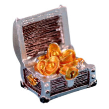 (2) Non-toxic Resin Golden Treasure Box Mini Fish Tank Ornaments Aquarium Treasure Box Decoration for Home Decoration