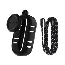 Camera Case for GO 3S Cooling Silicone Case Thumb Camera Lens Cover Protective Case Lanyard Black