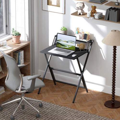 Homcom HOMCOM 70 cm Folding Computer Desk for Small Spaces Bedroom, Black