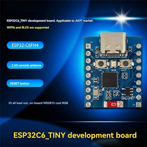 ESP32C6-TINY SuperMini Microcontroller Development Board Support WIFI  with Onboard WS2812 ESP32-C6FH4 2